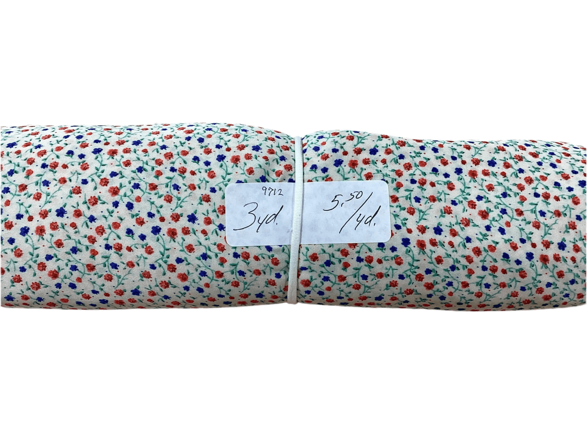 Remnant - polyester, cream, small floral, 3 yd. @ $5.50/yd. - Homeplace Market LLC
