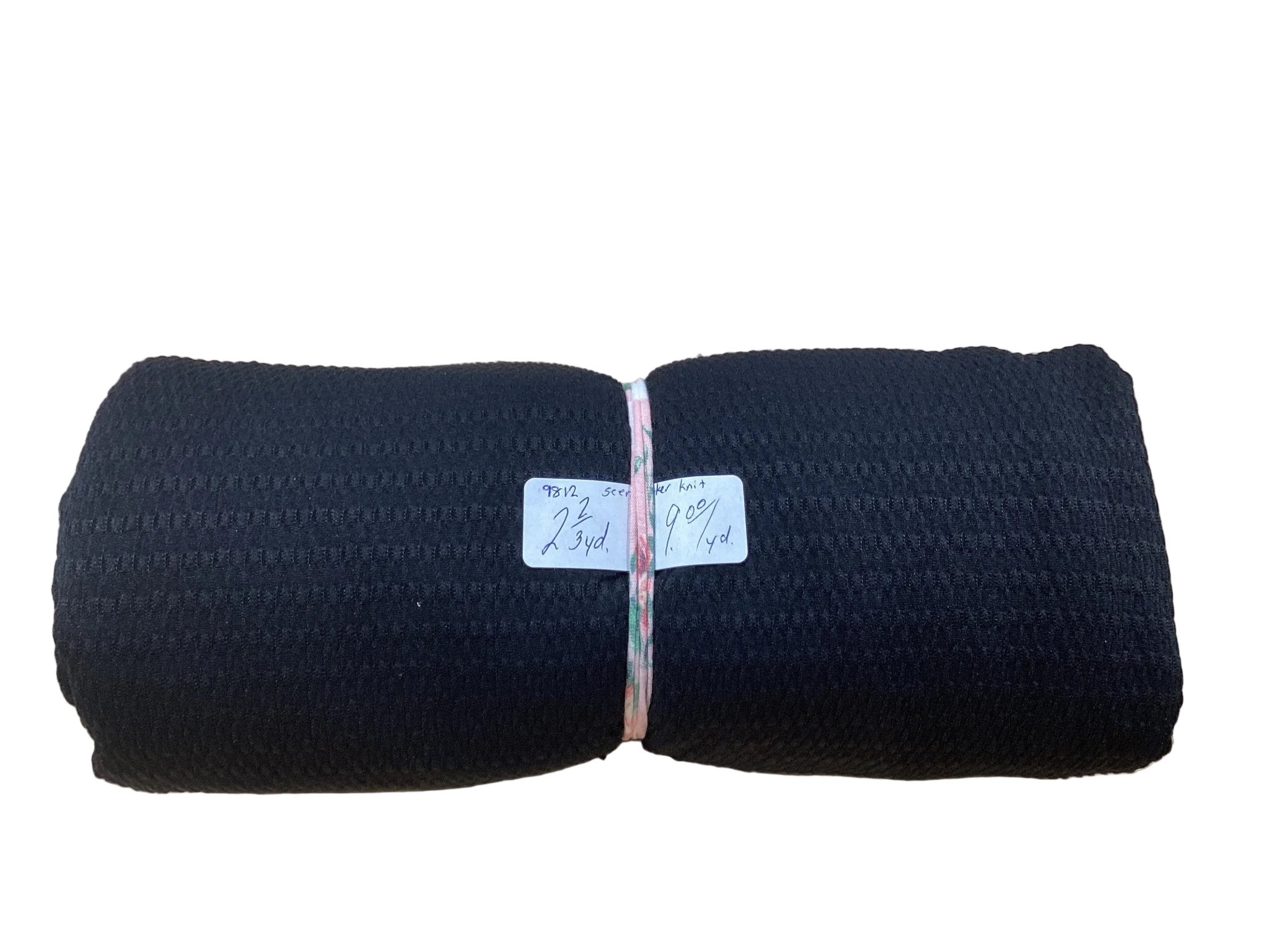 Remnant - seersucker knit, black, 2 2/3 yd. @ $9.00/yd. - Homeplace Market LLC