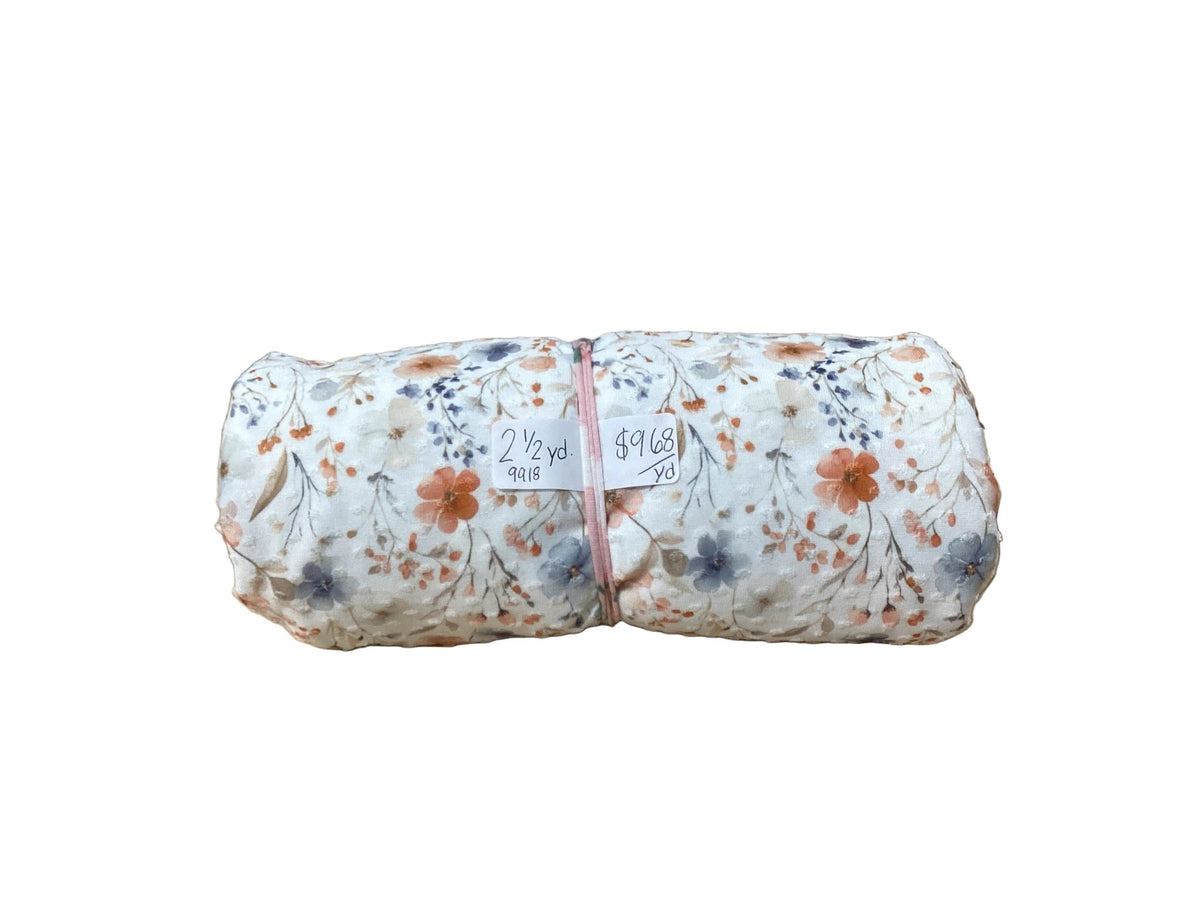 Remnant- Swiss Dot Knit, Isabella, Sunset 2 1/2yd.@ 9.68/yd. - Homeplace Market LLC
