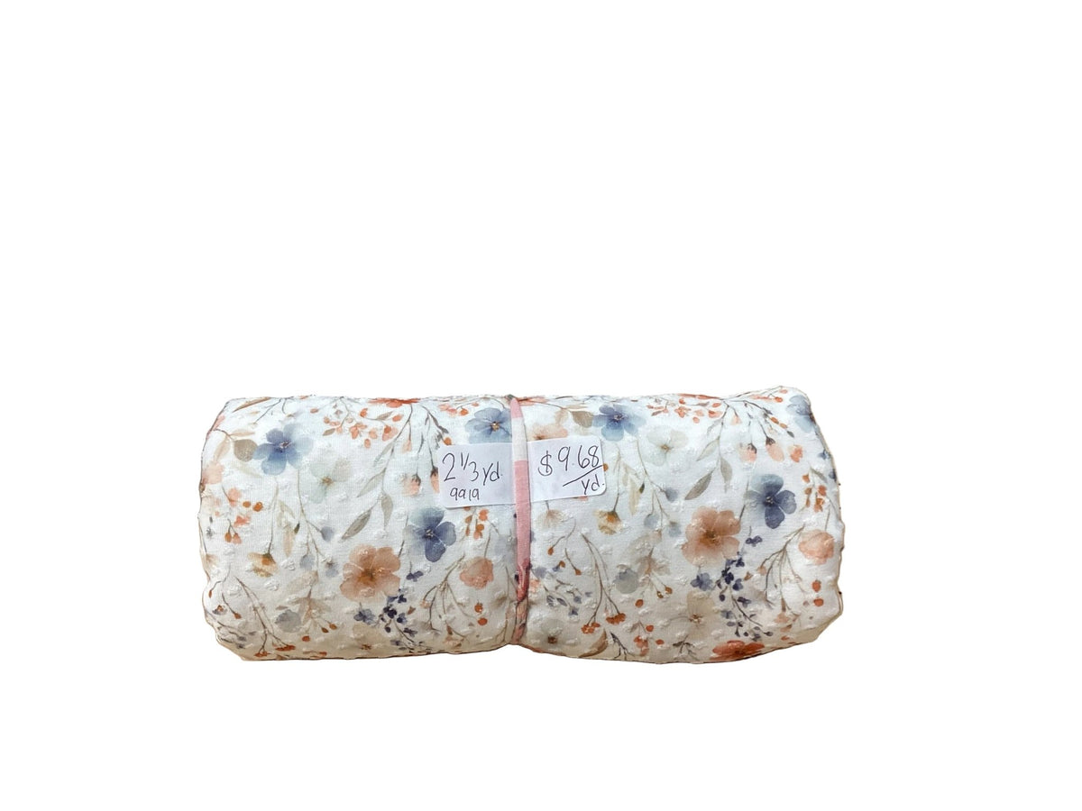 Remnant- Swiss Dot Knit, Isabella, Sunset 2 1/3yd.@ 9.68/yd. - Homeplace Market LLC