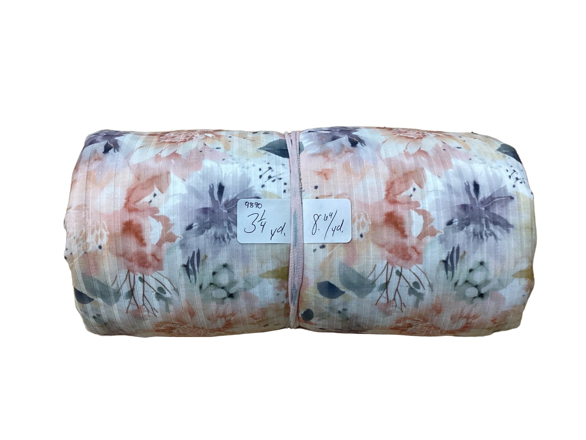 Remnant - wide rib knit, floral, 3 1/4yd. @ $8.69/yd. - Homeplace Market LLC