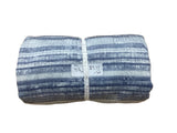 Remnant - wide rib knit, unbrushed, denim blue, stripes, (wide selvage), 4 3/4 yd. @ $9.49/yd. - Homeplace Market LLC