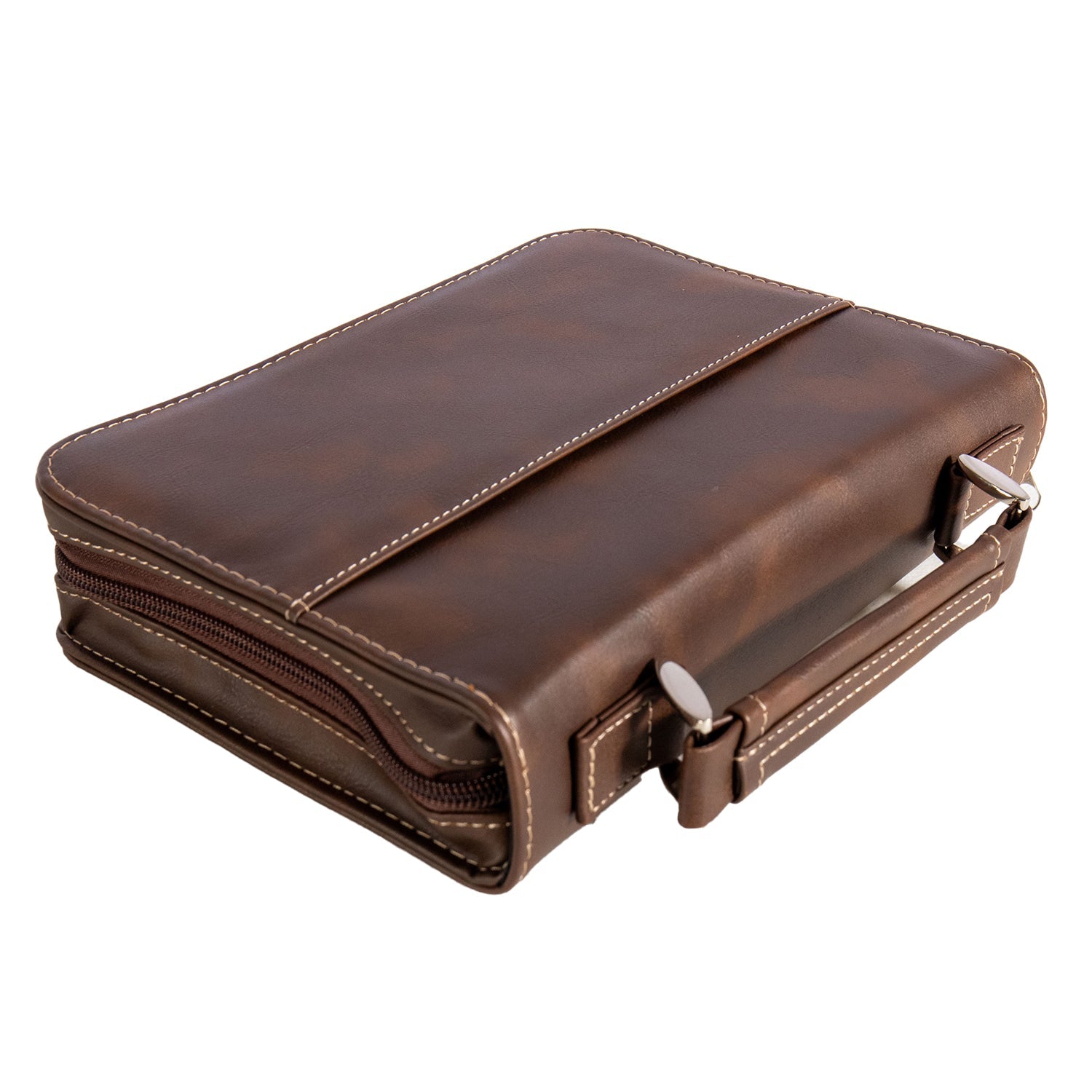 Rustic/Gold Leatherette Book/Bible Cover with Handle & Zipper - Engravable - Homeplace Market LLC