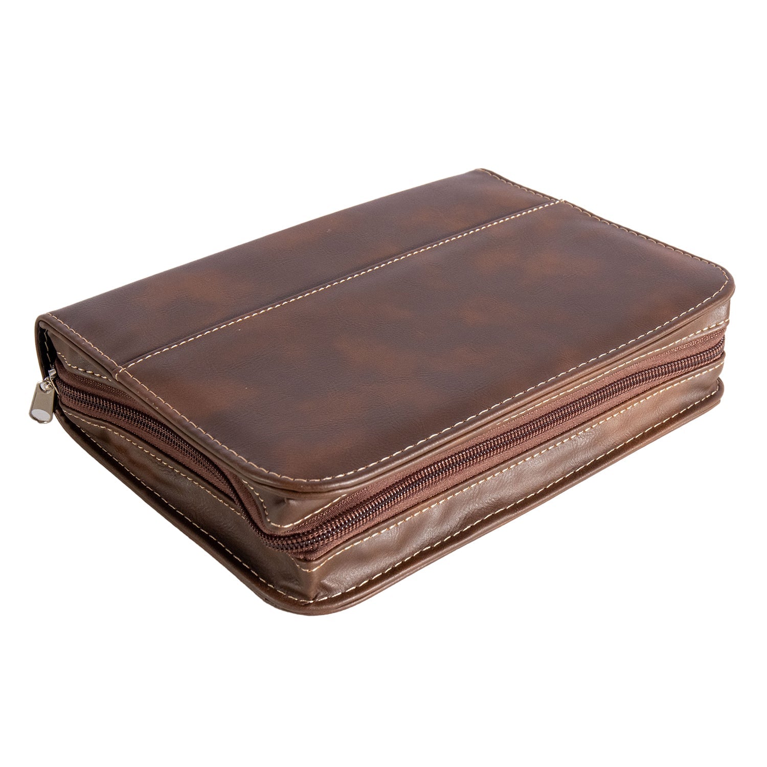 Rustic/Gold Leatherette Book/Bible Cover with Handle & Zipper - Engravable - Homeplace Market LLC