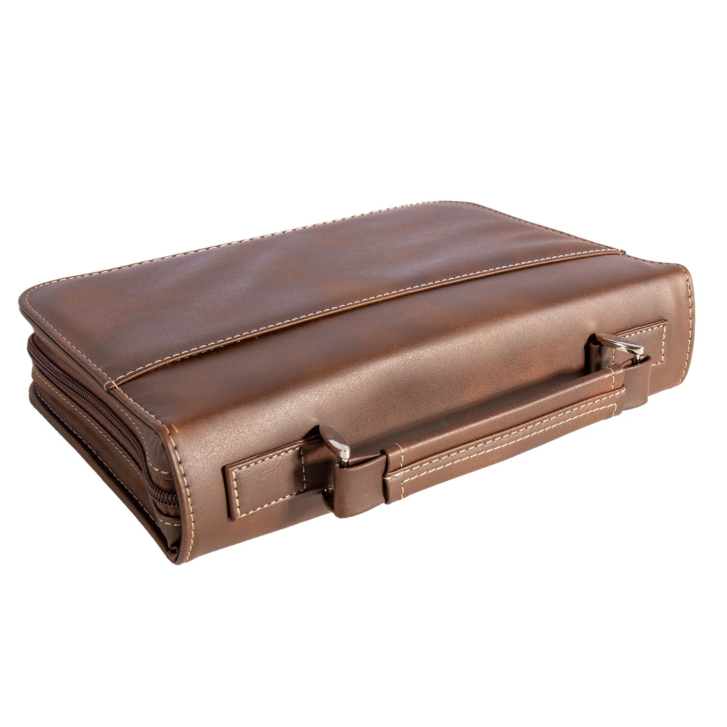 Rustic/Gold Leatherette Book/Bible Cover with Handle & Zipper - Engravable - Homeplace Market LLC