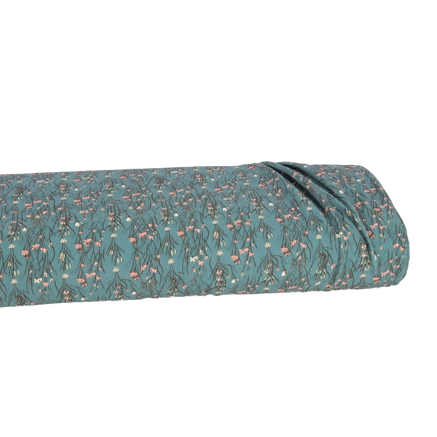 Seersucker Crepe - Maria Collection Teal Floral - Homeplace Market LLC