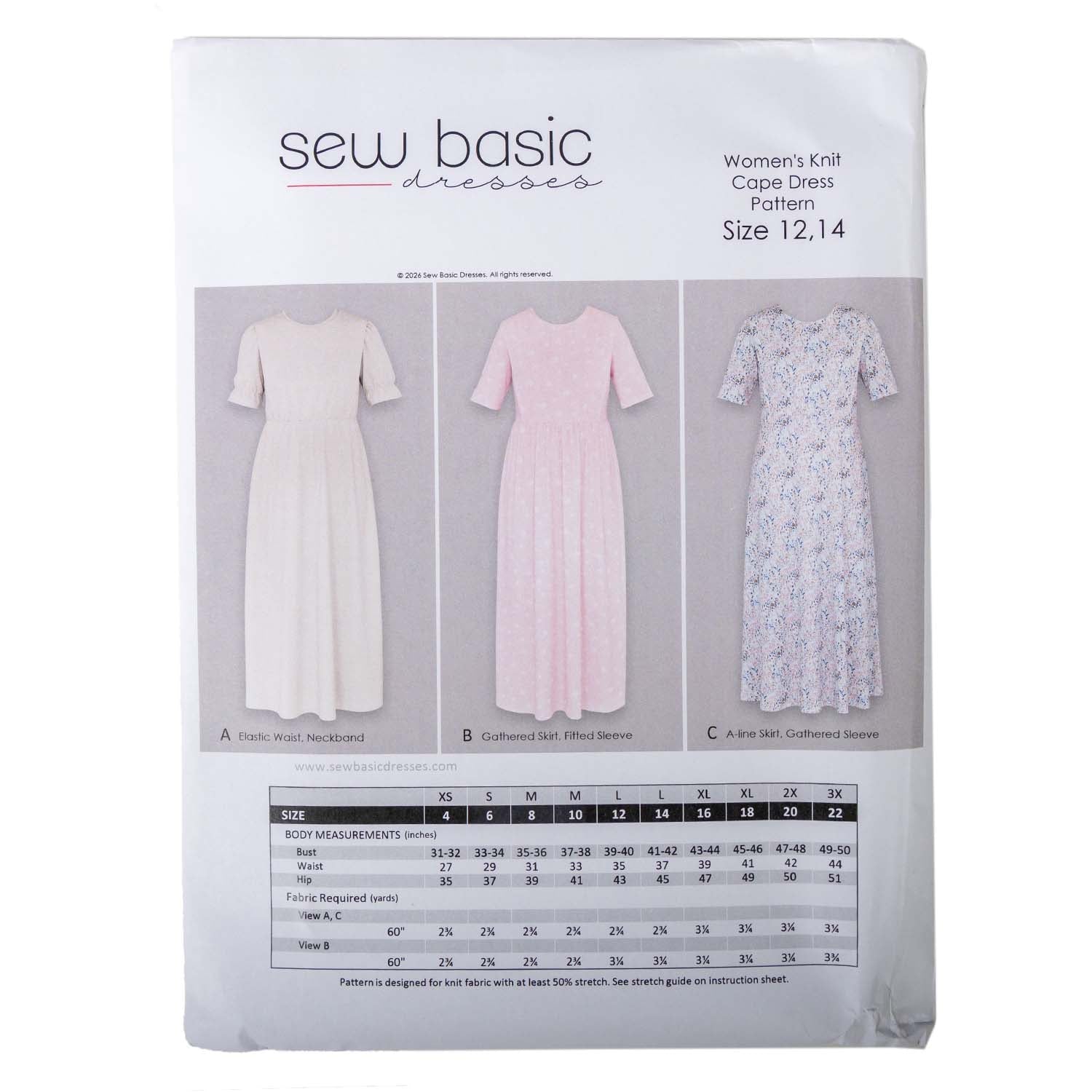 Sew Basic - Woman's Knit Dress Pattern - Homeplace Market LLC