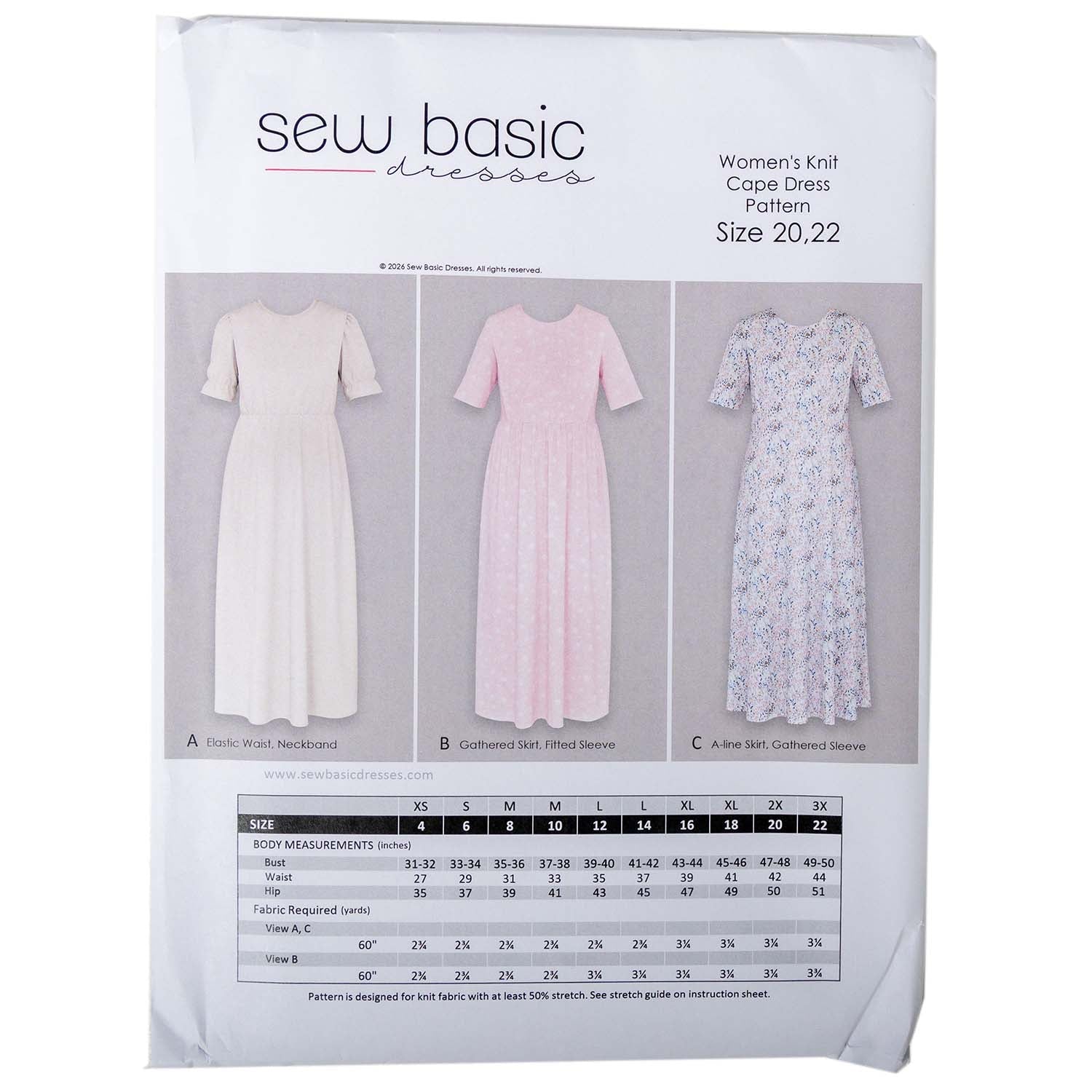Sew Basic - Woman's Knit Dress Pattern - Homeplace Market LLC