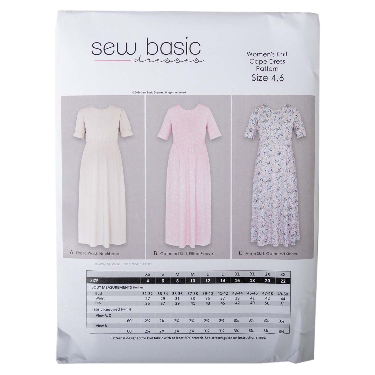 Sew Basic - Woman's Knit Dress Pattern - Homeplace Market LLC