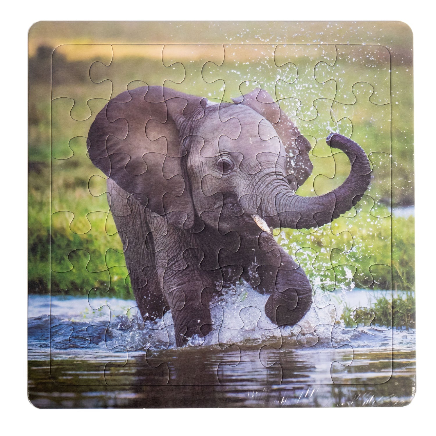 Splashing Elephant Tray Puzzle - 36 piece - Homeplace Market LLC