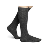 Women's Flat Knit Knee - High Socks (Charcoal) - Homeplace Market LLC