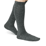 Women's Flat Knit Knee - High Socks (Smoke) - Homeplace Market LLC