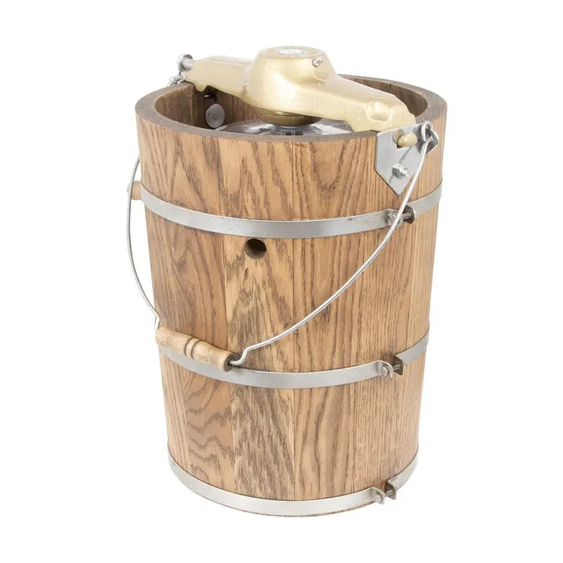 6 qt Country Ice Cream Maker - Classic Wooden Tub - Hand Crank