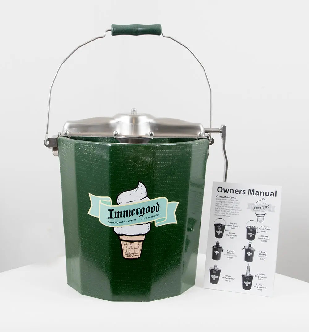 4 Qt. Electric Motorized Old-Fashioned Bucket Ice Cream Maker & Hand Crank