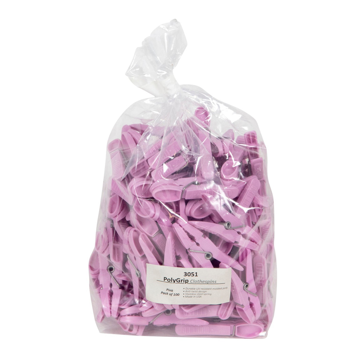 Essaware Polygrip Clothespins - Stronger, USA Made, Anti Twist (100 Pack) ( 1 Color), Size: One size, Pink