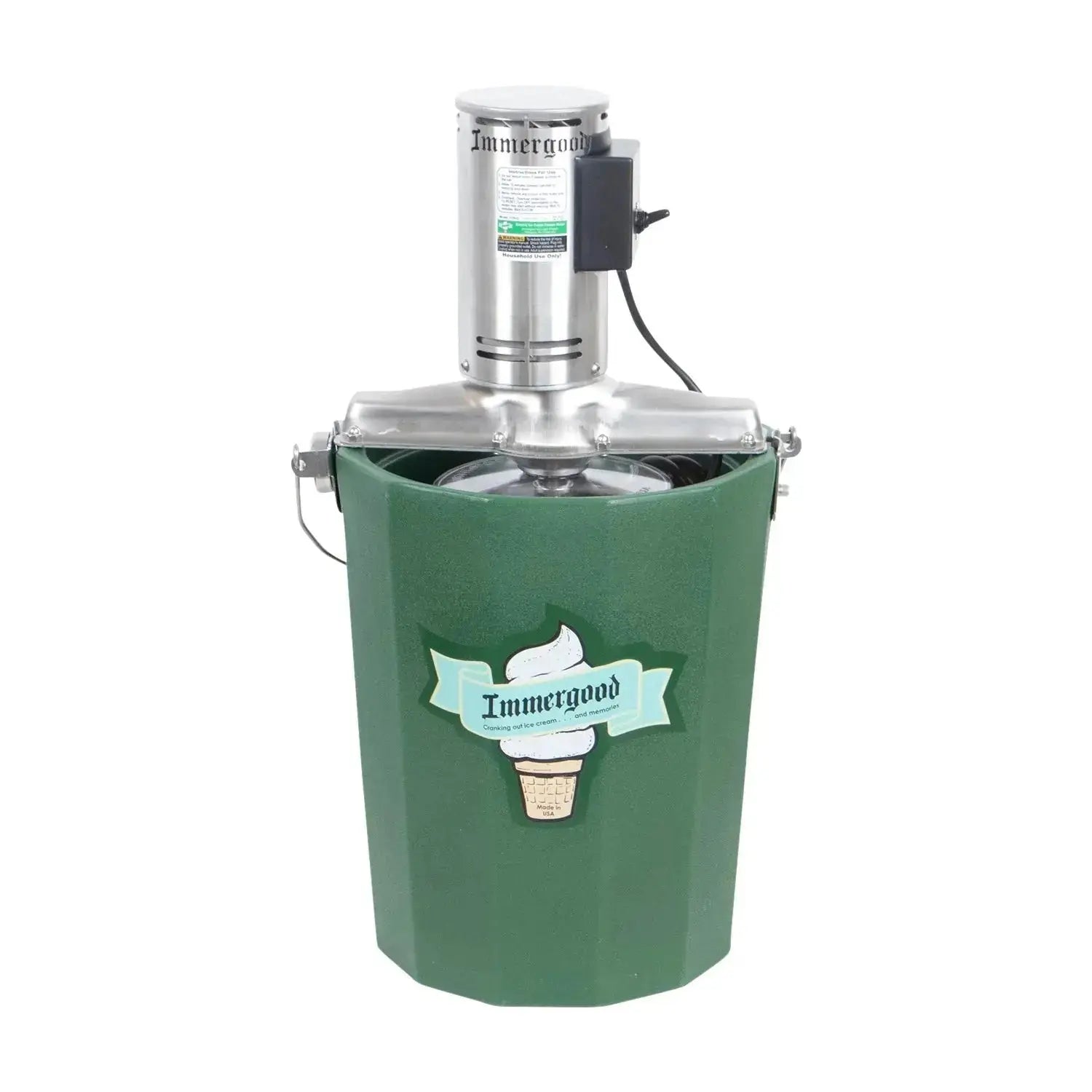 Immergood - 4 Quart Electric Ice Cream Maker - Stainless Steel - Leakproof Tub - Triple action dasher - Homeplace Market LLC