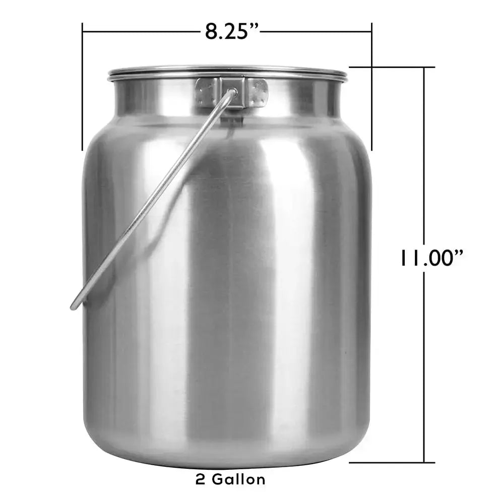 Lindy's - Milk Pail w/ Lid - Stainless Steel - 1 or 2 Gallon - Homeplace Market LLC