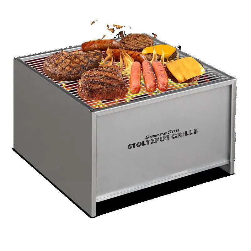 STOLTZFUS - Portable Charcoal Grill, Go Anywhere, Stainless Steel 17"x 17", Carrying bag Included - Homeplace Market LLC