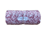 Remnant - seersucker poly w/ slight stretch, rose zigzag, 2 3/4yd. @ $8.96/yd.