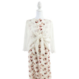 Jacquard Poly - Burgundy Gold Floral