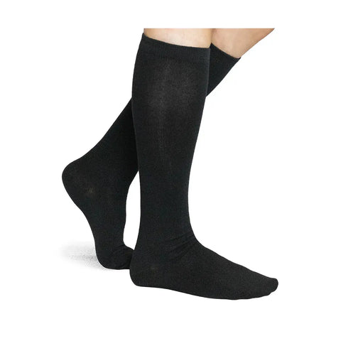 Girl's Flat Knit Knee-High Socks (Charcoal) Clothing - Socks