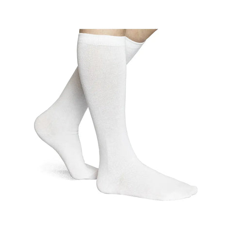 Girl's Flat Knit Knee-High Socks (White) Clothing - Socks