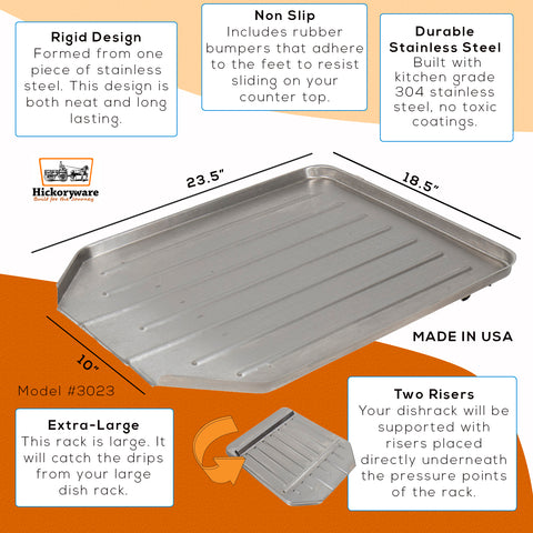 Hickoryware - Aqua Series, Dish Drain Board (Extra-Large) Dish Racks & Drain Boards