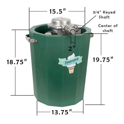 Immergood - 12 quart Homemade Ice Cream Maker, Triple Motion, Super Insulated Tub, for Hit-n-Miss, Motor, Hand Crank SMALL_HOME_APPLIANCES