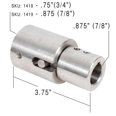 Homeplace - Quick Attach Coupler with Keyed Shaft, Stainless Steel Electric Motor