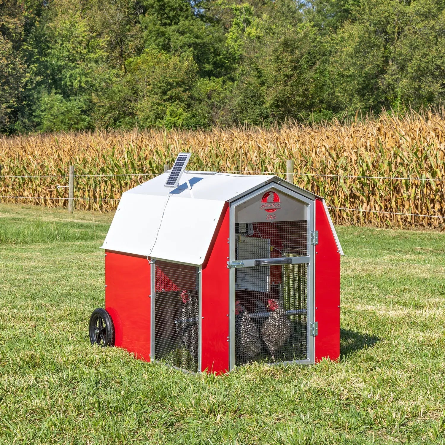 Alumi - Coop REDLINE - 3x4 - Deluxe Mobile Chicken Coop with Shelter - Chicken Tractor - Homeplace Market LLC