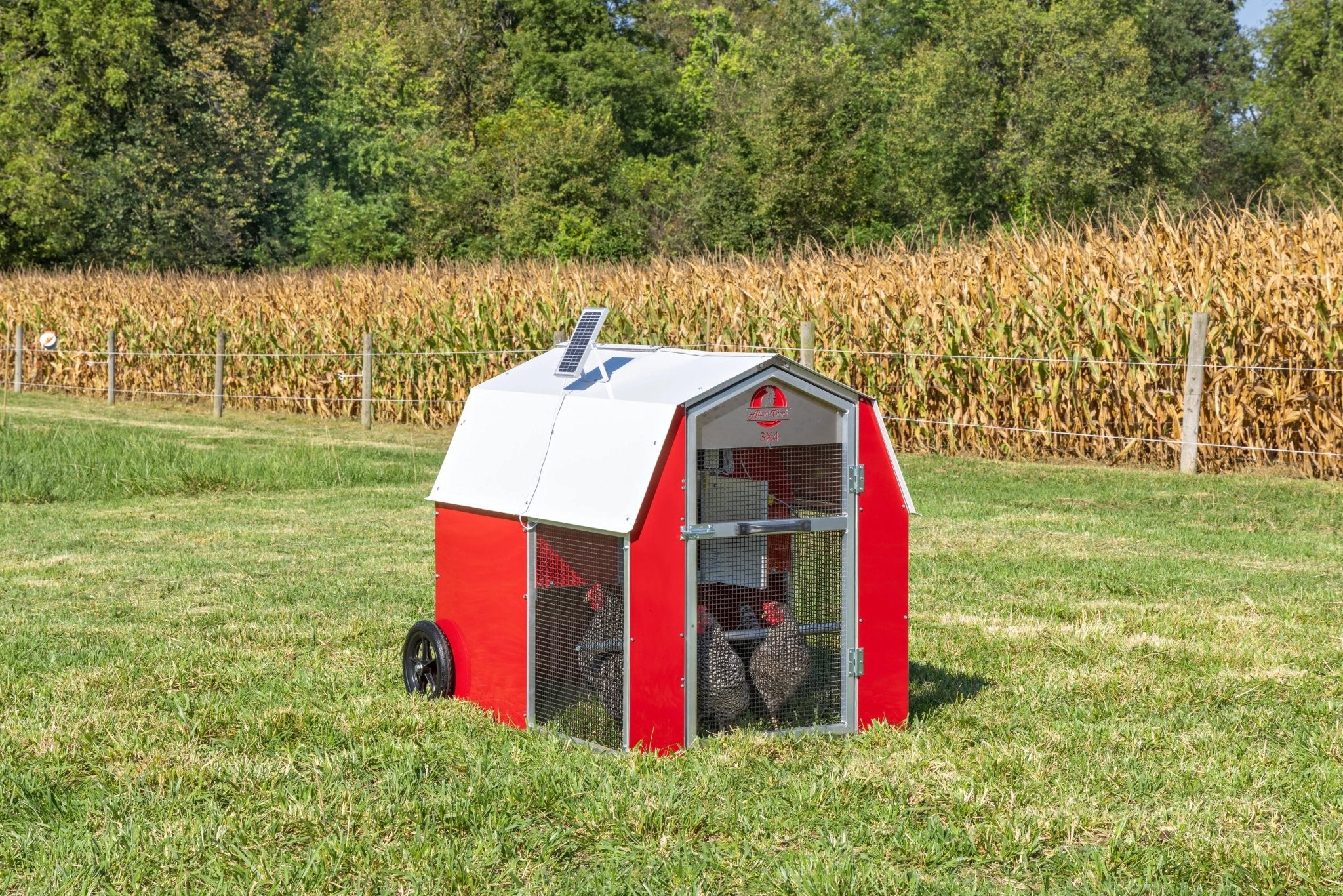 Alumi - Coop REDLINE - 3x4 - Deluxe Mobile Chicken Coop with Shelter - Chicken Tractor - Homeplace Market LLC