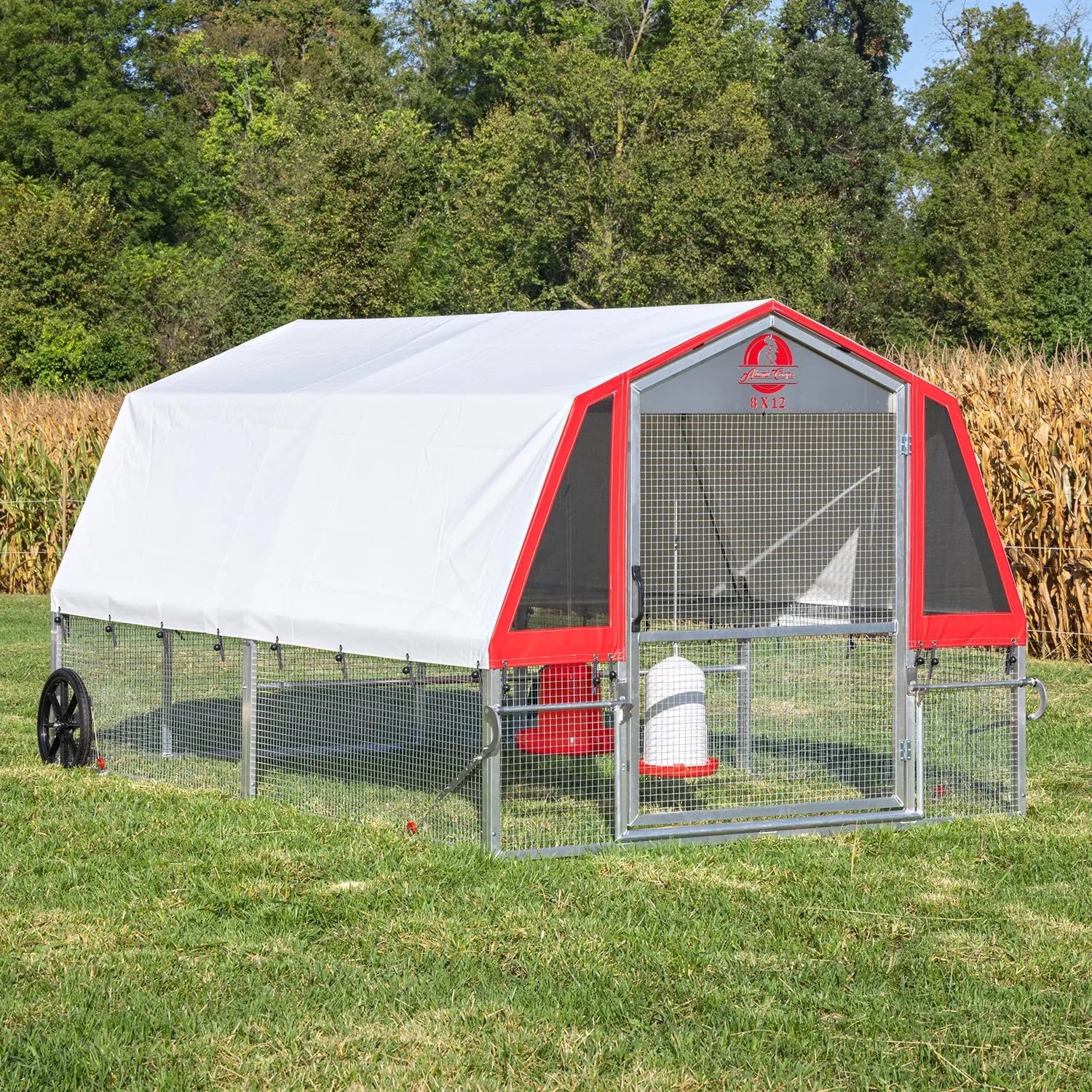 Alumi - Coop REDLINE - 8x12 - Deluxe Mobile Chicken Coop with Shelter - Chicken Tractor - Homeplace Market LLC