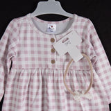 Baby & Toddler Knit Dresses w/ Headband - Long Sleeve - Rose Plaid - Homeplace Market LLC