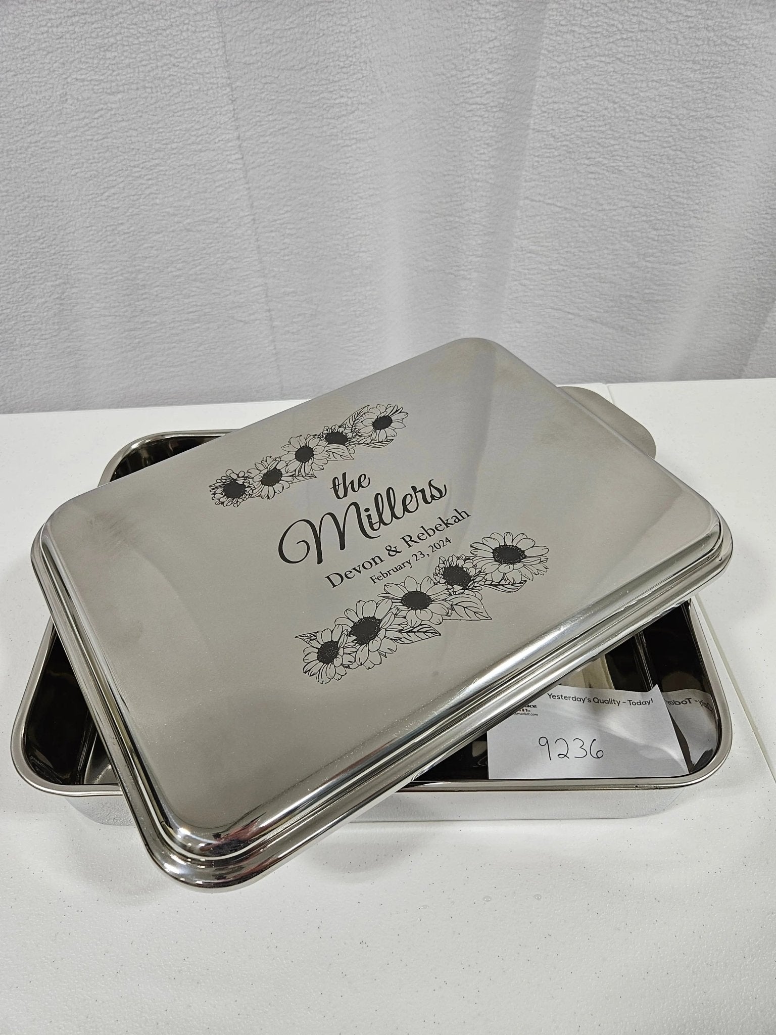Clearance - Custom - Lindy's - 9x13 - Covered Cake Pan w/Lid - Stainless Steel - Personalized Pan - Homeplace Market LLC