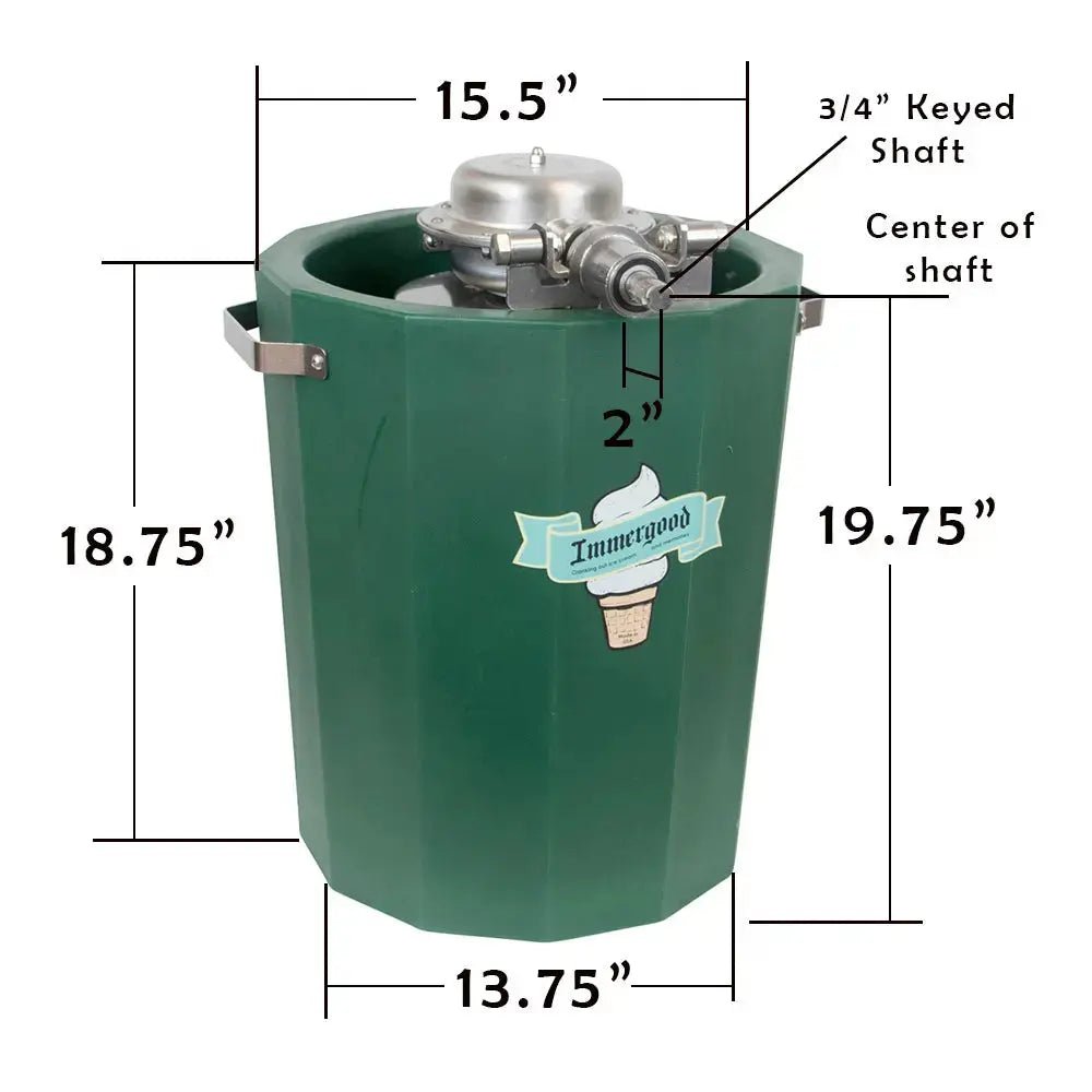 Immergood - 12 quart Homemade Ice Cream Maker, Triple Motion, Super Insulated Tub, for Hit - n - Miss, Motor, Hand Crank - Homeplace Market LLC