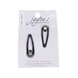 Joyce's Accessories - Crystal Snap Clip - (1 - 1/4") (2 piece, Black) - Homeplace Market LLC