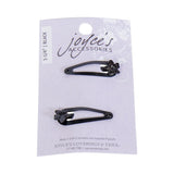 Joyce's Accessories - Floral Snap Clip - (1 - 1/4") (2 piece, Black) - Homeplace Market LLC