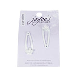 Joyce's Accessories - Floral Snap Clip - (1 - 1/4") (2 piece, White) - Homeplace Market LLC