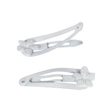 Joyce's Accessories - Floral Snap Clip - (1 - 1/4") (2 piece, White) - Homeplace Market LLC
