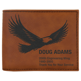 Laserable Leatherette Bi - Fold Wallet w/Flip ID Display - Homeplace Market LLC