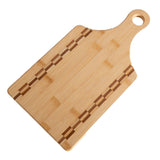 Paddle Shaped Bamboo Cutting Board with Butcher Block Inlay - 13 1/2" x 7" - Engravable - Homeplace Market LLC