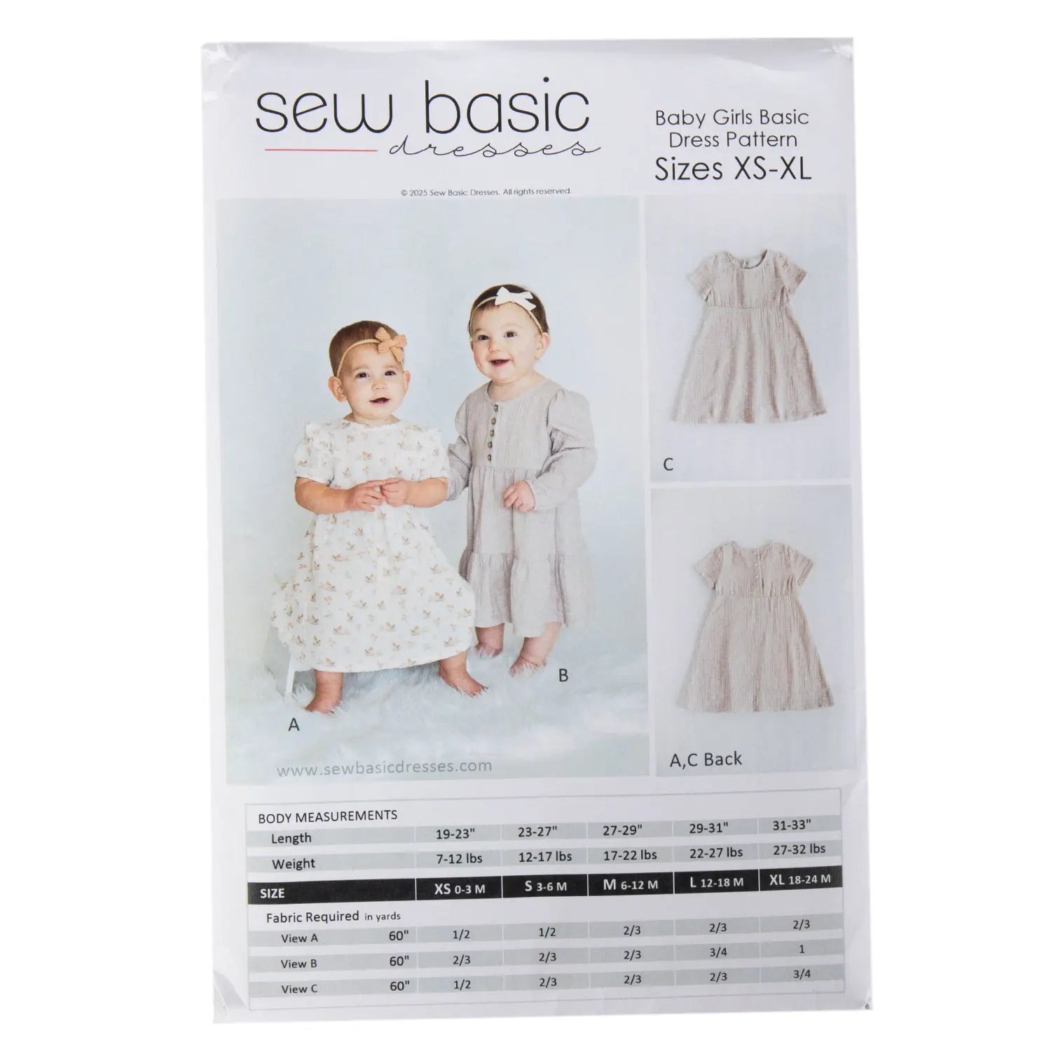 Pattern - Sew Basic - Baby Girls Basic Dress - Homeplace Market LLC