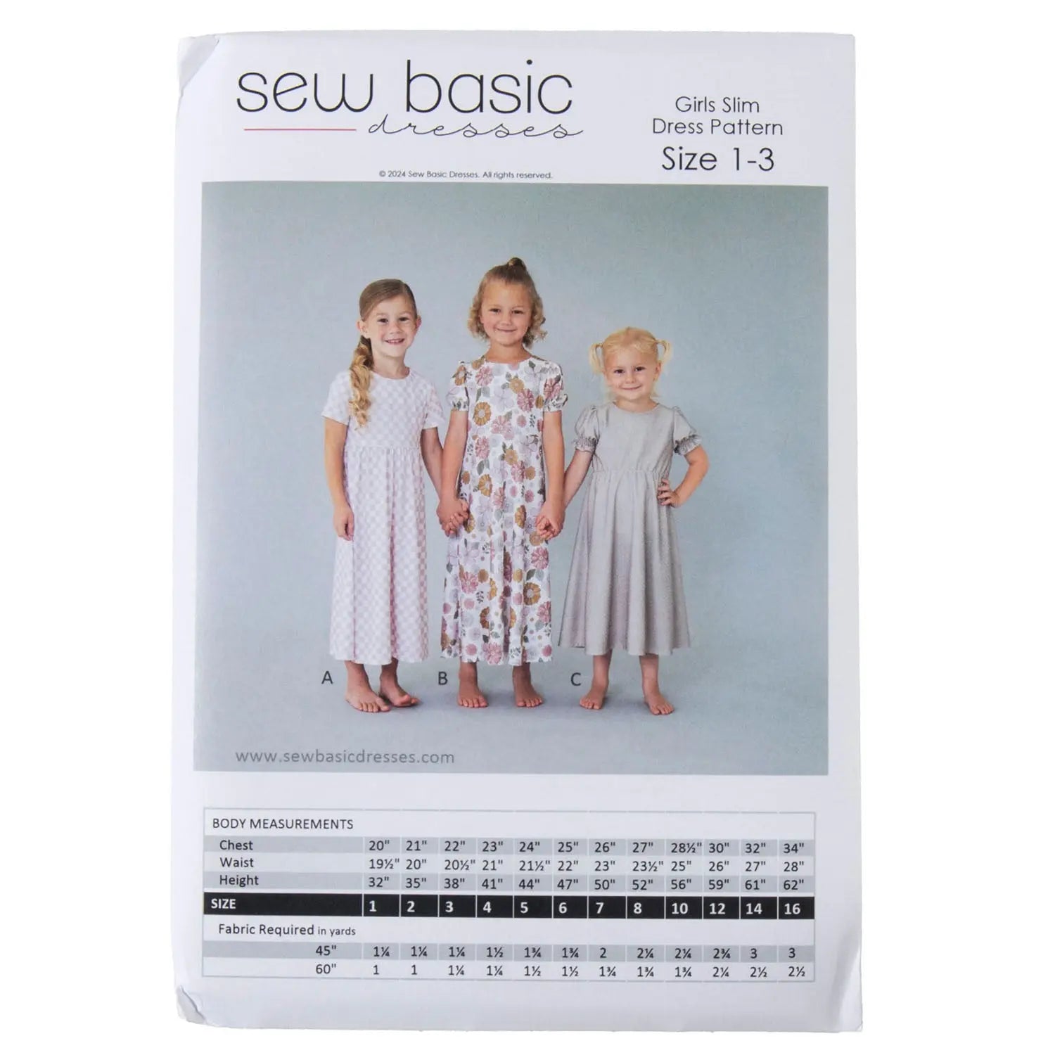 Pattern - Sew Basic - Girls' Slim Dress Pattern - Homeplace Market LLC