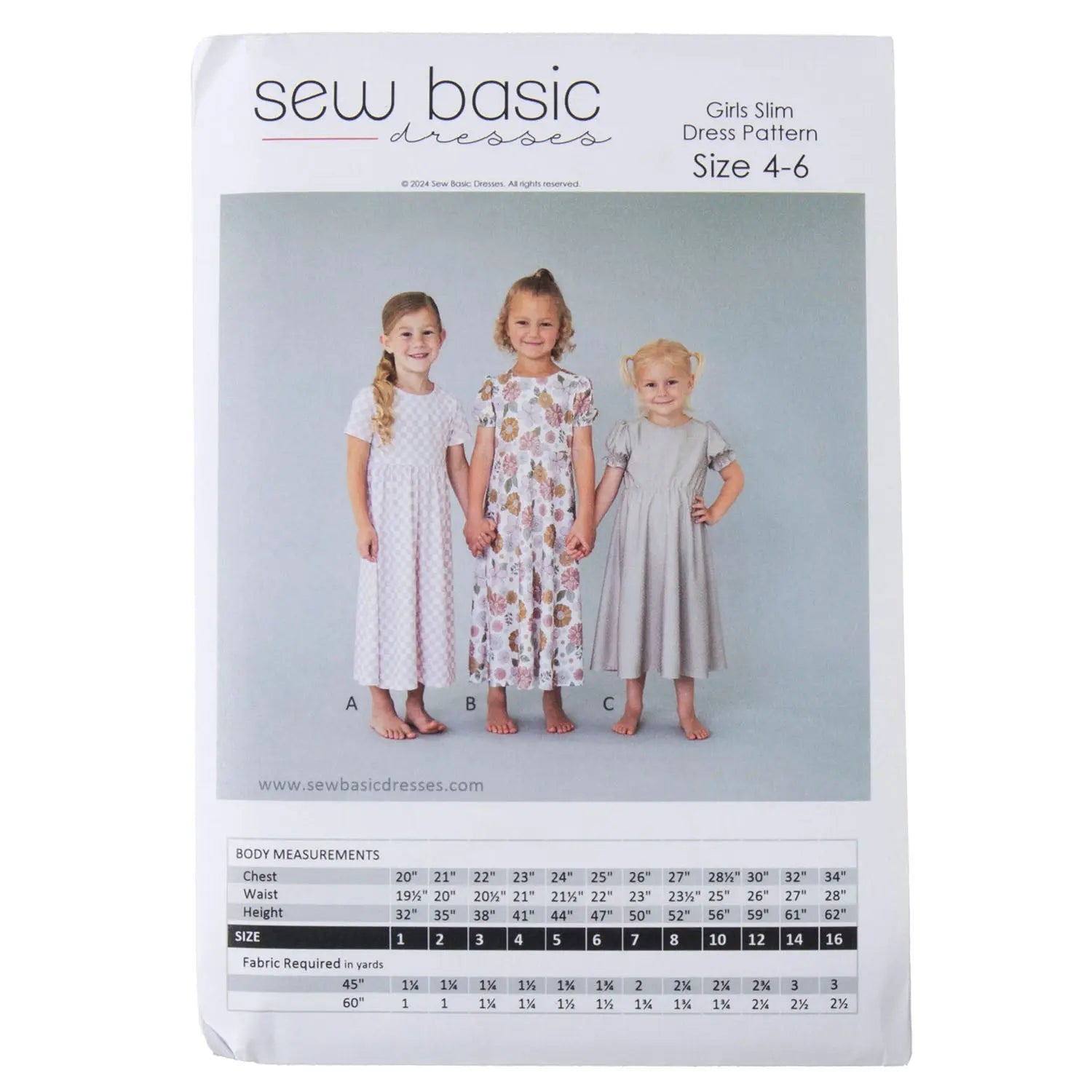 Pattern - Sew Basic - Girls' Slim Dress Pattern - Homeplace Market LLC