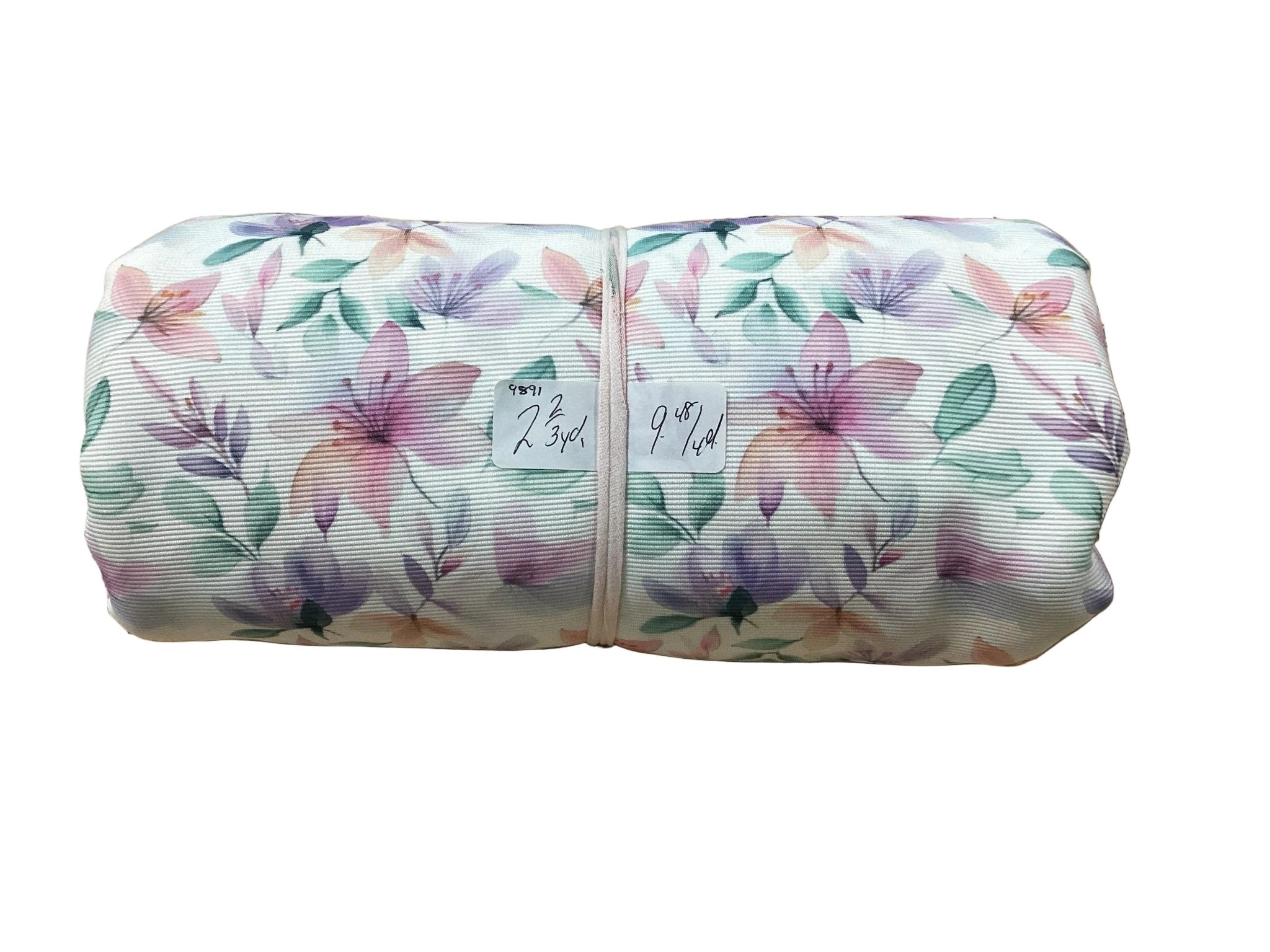 Remnant - dobby knit, painted sketch floral, 2 2/3 yd. @ $9.48/yd. - Homeplace Market LLC