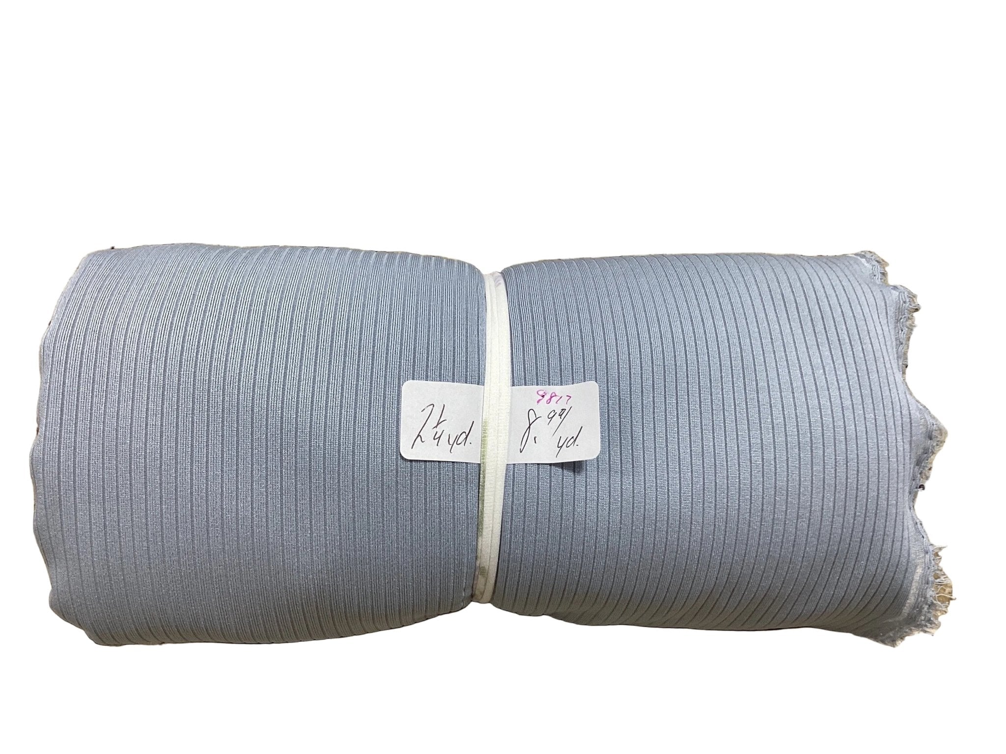 Remnant - rib knit, soft blue, 2.25/yd. @ $8.99/yd. - Homeplace Market LLC