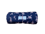 Remnant - Swiss dot, navy w/ pink floral, 2 1/2 yd. @ $7.70/yd. - Homeplace Market LLC