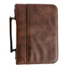 Rustic/Gold Leatherette Book/Bible Cover with Handle & Zipper - Engravable - Homeplace Market LLC