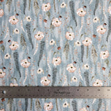 Seersucker Knit - Slate Blue Floral - Homeplace Market LLC