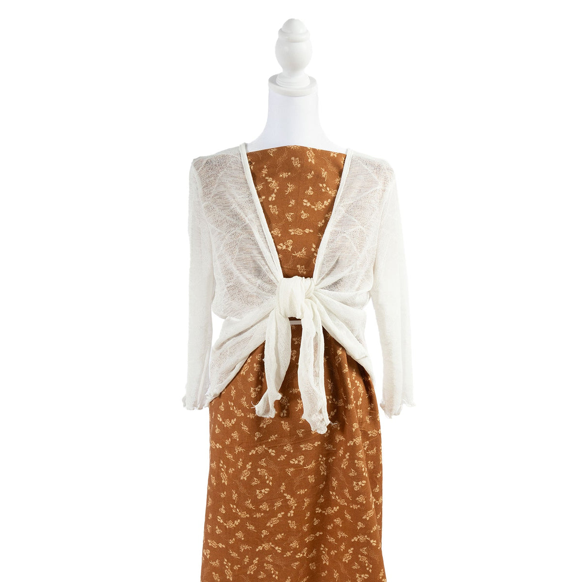 Wren Linen Blend - Anna Kate - Ditsy Floral Brown Vintage Effect - Homeplace Market LLC